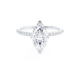 MACY - Marquise Lab Diamond 950 Platinum Gold Petite Solitaire