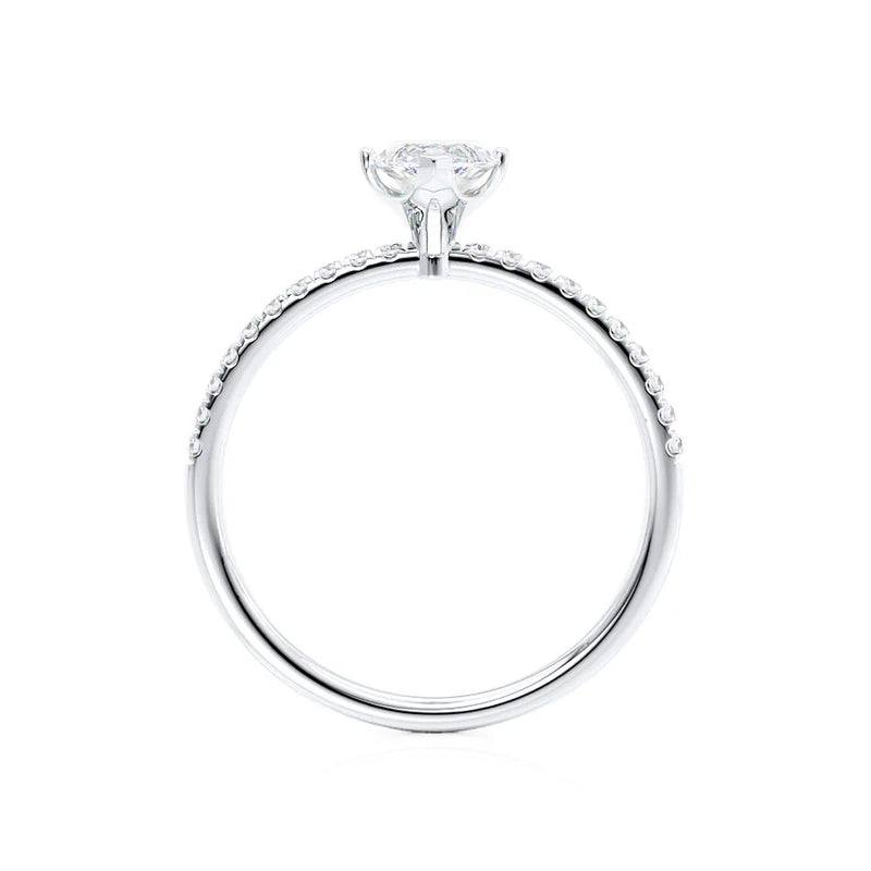 MACY - Marquise Lab Diamond 950 Platinum Gold Petite Solitaire