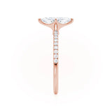 MACY - Marquise Lab Diamond 18k Rose Gold Petite Solitaire