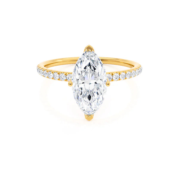 MACY - Marquise Lab Diamond 18k Yellow Gold Petite Solitaire