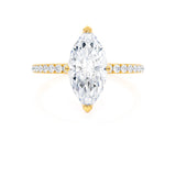 MACY - Marquise Lab Diamond 18k Yellow Gold Petite Solitaire