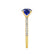 MACY - Elongated Cushion Blue Sapphire 18k Yellow Gold Petite Pavé Shoulder Set Ring