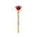 MACY - Elongated Cushion Ruby 18k Yellow Gold Petite Pavé Shoulder Set Ring