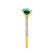 MACY - Chatham® Elongated Cushion Emerald 18k Yellow Gold Petite Pavé Shoulder Set Ring
