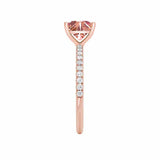 MACY - Chatham® Princess Champagne True Sapphire 18k Rose Gold Petite Pavé Shoulder Set Ring