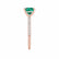MACY - Chatham® Princess Emerald 18k Rose Gold Petite Pavé Shoulder Set Ring