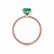 MACY - Chatham® Princess Emerald 18k Rose Gold Petite Pavé Shoulder Set Ring