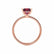 MACY - Princess Ruby 18k Rose Gold Petite Pavé Shoulder Set Ring