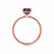 MACY - Princess Alexandrite 18k Rose Gold Petite Pavé Shoulder Set Ring