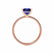 MACY - Princess Blue Sapphire 18k Rose Gold Petite Pavé Shoulder Set Ring