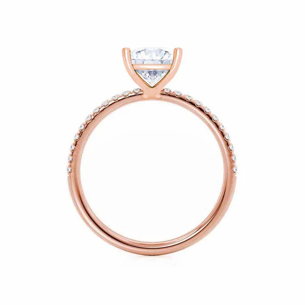 MACY - Princess Lab Diamond 18k Rose Gold Petite Solitaire