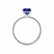 MACY - Princess Blue Sapphire 18k White Gold Petite Pavé Shoulder Set Ring