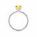 MACY - Princess Yellow Sapphire 18k White Gold Petite Pavé Shoulder Set Ring