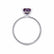 MACY - Princess Alexandrite 18k White Gold Petite Pavé Shoulder Set Ring