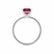 MACY - Princess Ruby 950 Platinum Petite Pavé Shoulder Set Ring