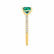 MACY - Chatham® Princess Emerald 18k Yellow Gold Petite Pavé Shoulder Set Ring