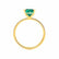 MACY - Chatham® Princess Emerald 18k Yellow Gold Petite Pavé Shoulder Set Ring