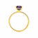 MACY - Princess Alexandrite 18k Yellow Gold Petite Pavé Shoulder Set Ring