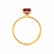 MACY - Princess Ruby 18k Yellow Gold Petite Pavé Shoulder Set Ring
