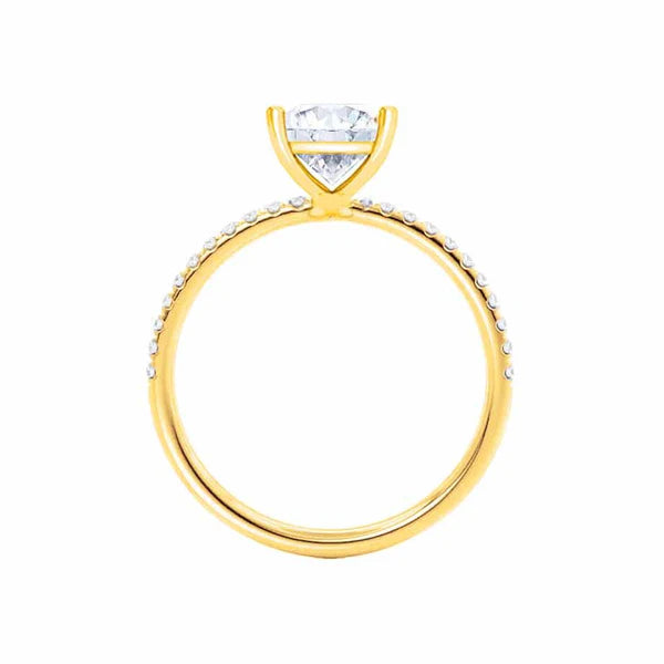 MACY - Princess Lab Diamond 18k Yellow Gold Petite Solitaire