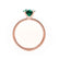 MACY - Chatham® Elongated Cushion Emerald 18k Rose Gold Petite Pavé Shoulder Set Ring