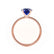 MACY - Elongated Cushion Blue Sapphire 18k Rose Gold Petite Pavé Shoulder Set Ring