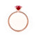 MACY - Elongated Cushion Ruby 18k Rose Gold Petite Pavé Shoulder Set Ring