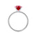 MACY - Elongated Cushion Ruby 18k White Gold Petite Pavé Shoulder Set Ring