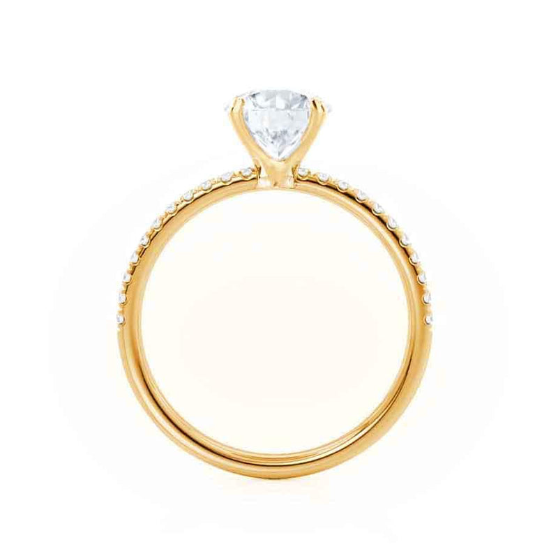 MACY - Emerald Natural Diamond 18k Yellow Gold Micro Pavé Ring Engagement Ring Lily Arkwright