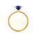 MACY - Elongated Cushion Blue Sapphire 18k Yellow Gold Petite Pavé Shoulder Set Ring