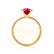 MACY - Elongated Cushion Ruby 18k Yellow Gold Petite Pavé Shoulder Set Ring