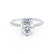MACY - Oval Natural Diamond 18k White Gold Petite Pavé Shoulder Set Engagement Ring Lily Arkwright