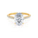MACY - Oval Natural Diamond 18k Yellow Gold Petite Pavé Shoulder Set Engagement Ring Lily Arkwright