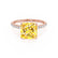 MACY - Princess Yellow Sapphire 18k Rose Gold Petite Pavé Shoulder Set Ring