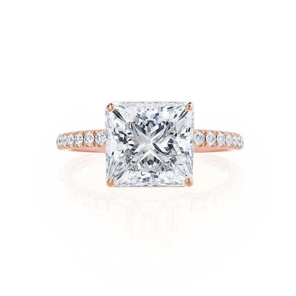 MACY - Princess Lab Diamond 18k Rose Gold Petite Solitaire