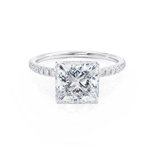 MACY - Princess Lab Diamond 18k White Gold Petite Solitaire