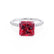 MACY - Princess Ruby 950 Platinum Petite Pavé Shoulder Set Ring
