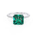 MACY - Chatham® Princess Emerald 950 Platinum Petite Pavé Shoulder Set Ring