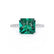 MACY - Chatham® Princess Emerald 950 Platinum Petite Pavé Shoulder Set Ring