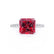 MACY - Princess Ruby 950 Platinum Petite Pavé Shoulder Set Ring
