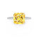 MACY - Princess Yellow Sapphire 18k White Gold Petite Pavé Shoulder Set Ring