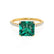 MACY - Chatham® Princess Emerald 18k Yellow Gold Petite Pavé Shoulder Set Ring