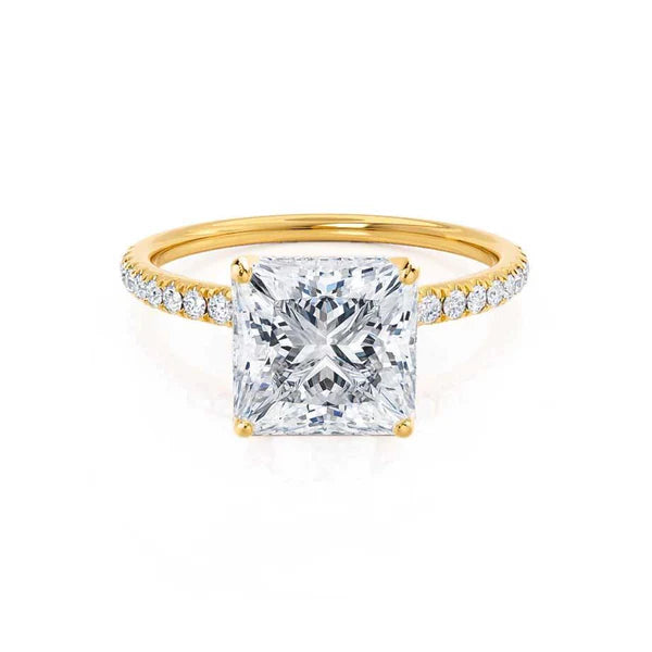 MACY - Princess Lab Diamond 18k Yellow Gold Petite Solitaire