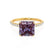 MACY - Princess Alexandrite 18k Yellow Gold Petite Pavé Shoulder Set Ring