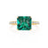 MACY - Chatham® Princess Emerald 18k Yellow Gold Petite Pavé Shoulder Set Ring