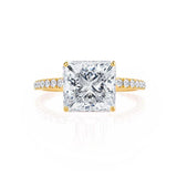 MACY - Princess Lab Diamond 18k Yellow Gold Petite Solitaire