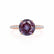 MACY - Round Alexandrite 18k Rose Gold Petite Pavé Shoulder Set Ring