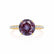 MACY - Round Alexandrite 18k Yellow Gold Petite Pavé Shoulder Set Ring