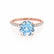 MACY - Round Aqua Spinel 18k Rose Gold Petite Pavé Shoulder Set Ring