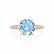 MACY - Round Aqua Spinel 18k Rose Gold Petite Pavé Shoulder Set Ring